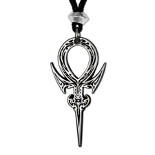 Egyptian Gothic Ankh Pendant Amulet Talisman Necklace Kemetic Goth Jewelry