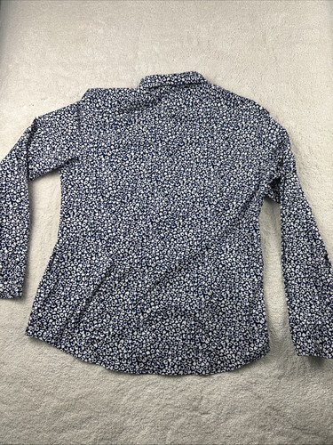 Michael Kors Shirt 2XL Black & Blue Print Long Sleeve Button Up Trim Stretch - Picture 8 of 10