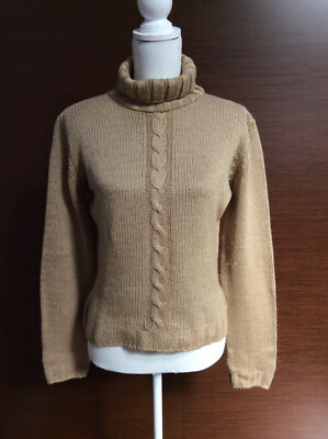 EXISTO BY CONBIPEL DAMEN SWEATSHIRT BEIGE UND LUREX GOLD GR M MADE IN ITALY VINTAGE
