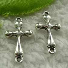 Free Ship 272 pcs tibet silver cross connectors 23x12mm B3920