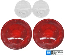 (2) 67-72 Chevy/GMC Truck Stepside Rear Red Tail Light & Reverse Back-Up  Lenses