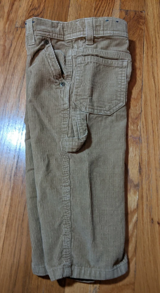 Pantalones de pana tostados con cintura ajustable talla 2T para niños pequeños Foto 3 de 4