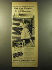 1950 Ansco Film Advertisement - With any camera in all weather