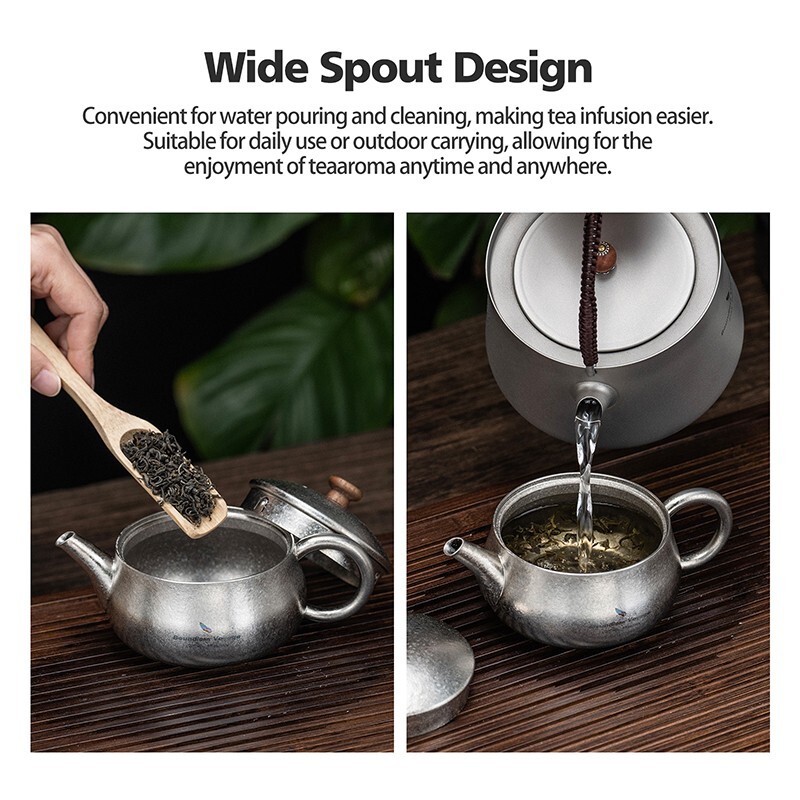 260ml Titanium Teapot with Filter Lightweight Chinese Kung Fu Tea Pot for Adults
