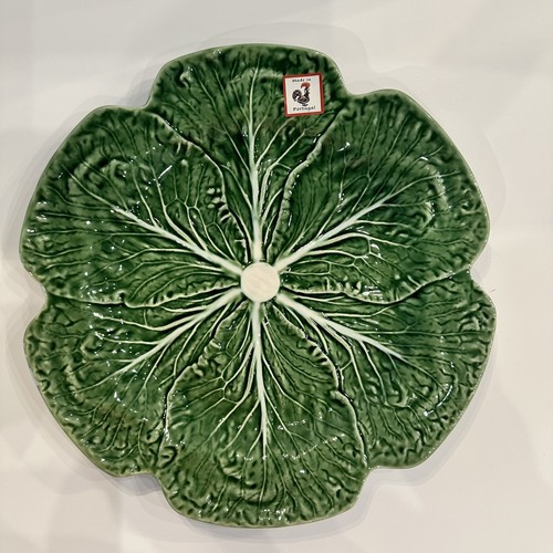 Set Of 4 Bordallo Pinheiro Green Cabbage 12" Large Dinner / Charger