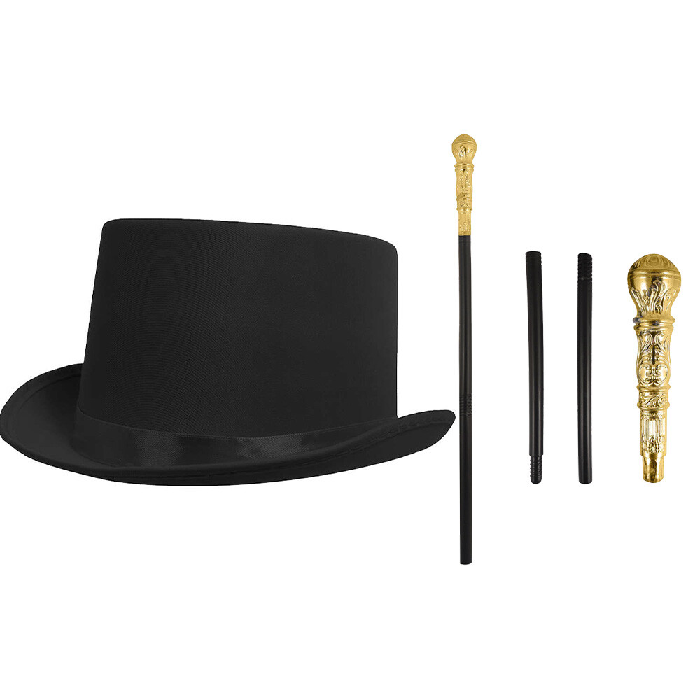 Cappello A Cilindro Con Paillettes, Bastone Da Danza E Papillon - Foto 6