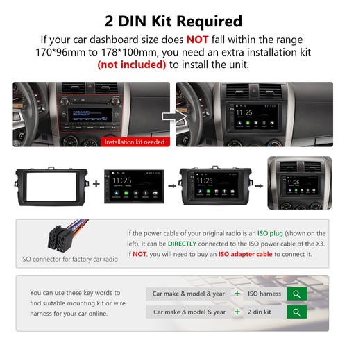 CAM+In Dash Android Auto Apple CarPlay 7" QLED 2 Din Car Stereo Radio GPS USB BT - Picture 3 of 16
