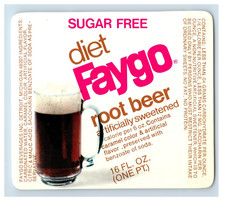 1950's-70's Diet Faygo Root Beer Soda Label Original S59E