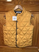 NWT Boys Gymboree Puffer Sleeveless Vest L 10-12 Yellow Gray