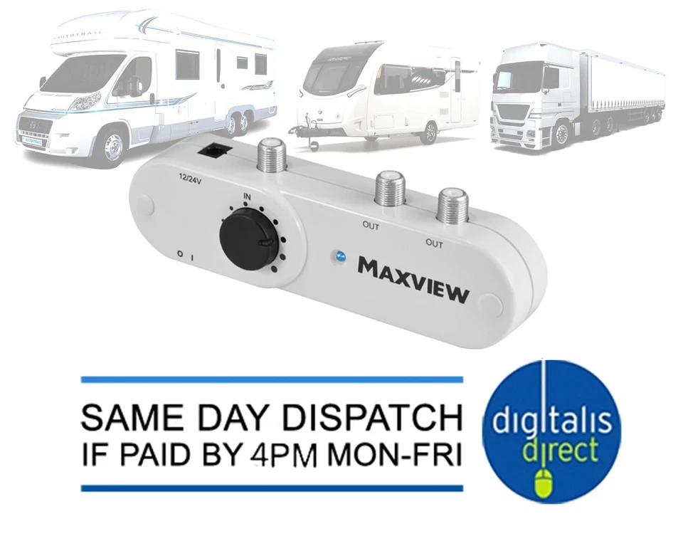 Maxview Caravan or Boat TV/FM Signal Booster 12V and 24V Adjustable Power - Image 2 of 4