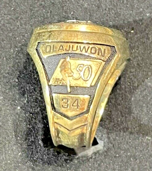 HAKEEM OLAJUWON 50 Greatest NBA SS Ring HOUSTON ROCKETS HOF