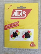 A.S. ROMA CALCIO ANNI '80 DUE ADESIVI TARGA AUTO IN CONFEZIONE ORIGINALE D'EPOCA