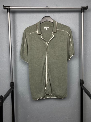 Reiss, Reiss Vintage Mens Linen Knit Polo Shirt Size M