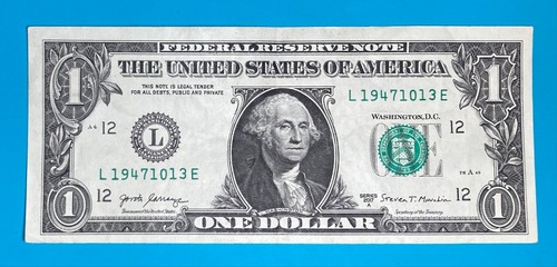1947 October 13 (L 19471013 E) BIRTHDAY Note $1 One Dollar Bill - Picture 2 of 4