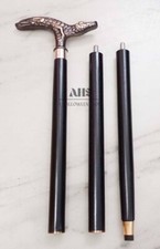 Antique Crocodile Head Handle Vintage Style Walking Cane Wooden Stick Black