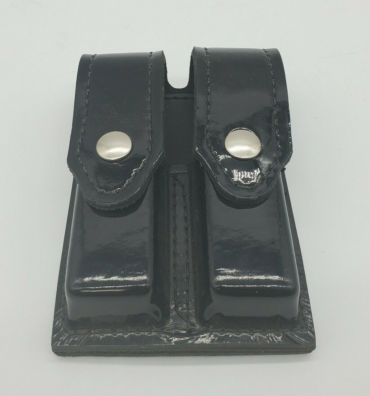 Closed Top Double Magazine Mag Pouch Black High Gloss Tactical USA Style 3-image