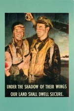 Postcard WWII Propaganda Poster "Under the Shadows of their Wings..."