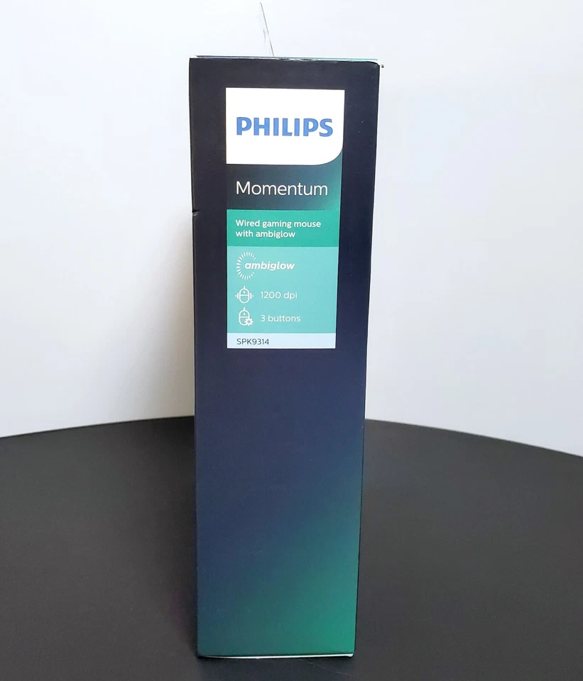 PHILIPS 3-Button Ergonomic Wired Gaming Computer Mouse RGB Ambiglow 1200 Dpi NEW - Image 2 of 3