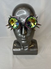 Steampunk Goggles Rainbow Kaleidoscope Xtra Spiky Cosplay Clubwear Party Glasses