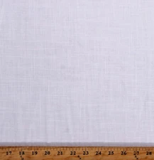 Cotton Lawn Batiste Linen-Look Weave White 58" Wide Fabric by the Yard D163.39