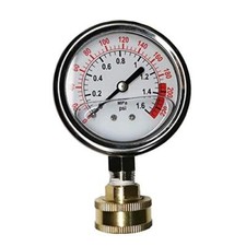 Liquid Filled Water Pressure Test Gauge ,0-220psi, 2.5" Dial ,Female 3/4" Thread