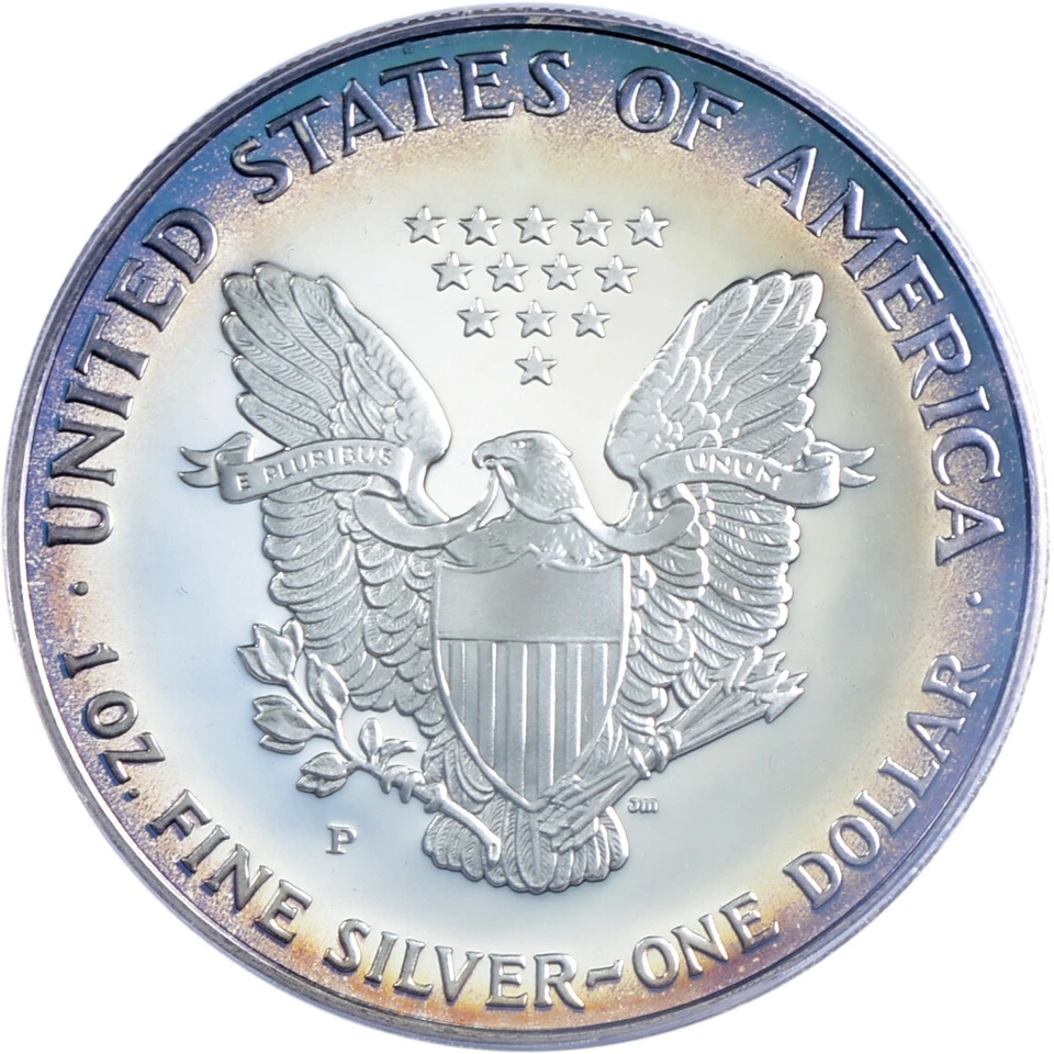 1993 Silver Eagle From The Rare Philadelphia Set PCGS PR69DCAM With Great Toning - Image 4 of 4