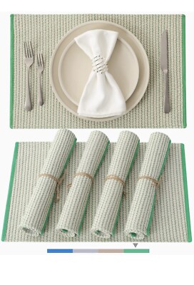 Ailuteie Cloth Placemats Set of 4 Heat- Washable Place Mats