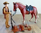 Vintage Marx Jamie West Action Figure with Horse and Accessories Western Cowboy