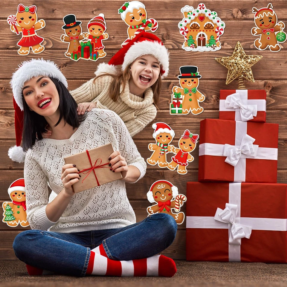 45 Pcs Gingerbread Cutouts Christmas Decorations Gingerbread Man Paper Cut Ou... - Image 4 of 4