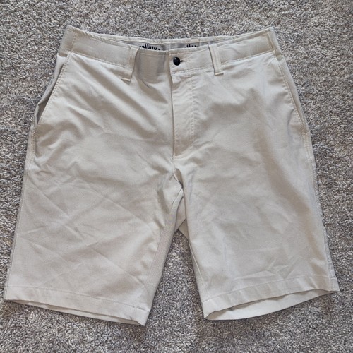 Short Chino Kaki Callaway Pour Homme – Taille 32, Plissé, Vintage, Coton Pima