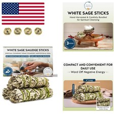 3-Pack 4-Inch White Sage Smudge Sticks   Cleansing Rituals  Peaceful Energy