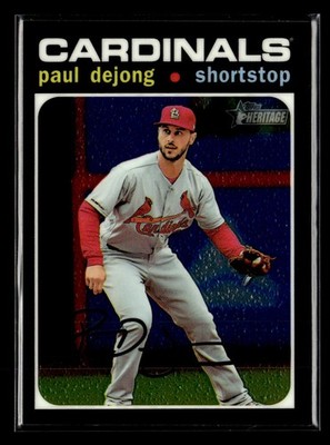 2020 Topps Heritage #THC-476 Paul DeJong Chrome #/999 Card St. Louis Cardinals