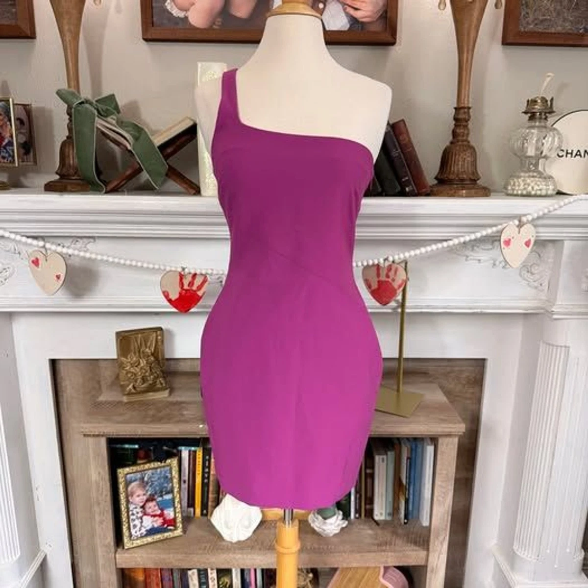 strapless open back dress Hot Pink Sparkly Cocktail Dress Sweetheart Neck Short Homecoming Dress with  Pearls ARD3156 main image 0