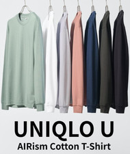 UNIQLO:U AIRism Cotton T-Shirt Long Sleeve 11 colors XS 4XL MEN Unisex Japan