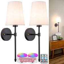 Battery Operated Wall Sconce, Wireless sconces Wall Decor Set of 2 for Bedroo...