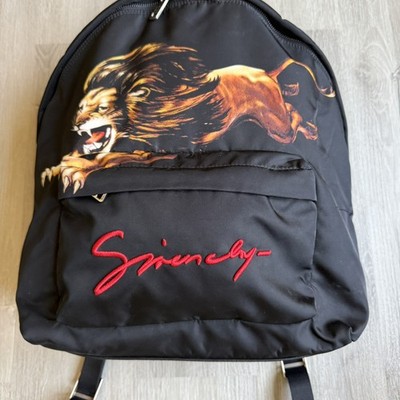 Givenchy Nylon Lion Backpack Red Embroidery Leather Base Japan Import Archive