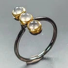 New Arrived Natural Moonstone Ring 925 Sterling Silver Size 6.5 /R465408