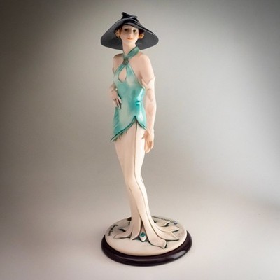 Giuseppe Armani Florence Skulptur Kristall Eis Art Deco Lady 2000 Italien signiert