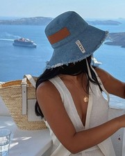 Loewe Fisherman Bucket Hat In Blue Denim