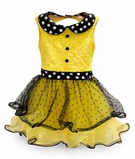 Weissman IC Yellow Polka Dot Dance Costume Skirted Leotard 11804