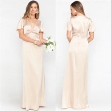 NWT Show Me Your Mumu Rome Twist Gown Champagne Luxe Satin Maxi Dress size XL