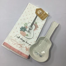 Dolly Parton Guitar Spoon Rest Dish Towel I Will Always Love You DG Discontinued