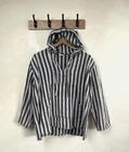 Vintage 90s Cotton Striped Baja Hoodie Drug Rug Size Small Made in Nepal