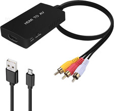 HDMI to RCA Converter, AV for Apple TV, Roku, Fire Stick - Black