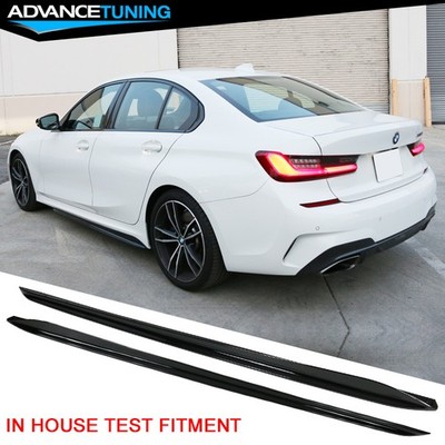 Fits 19-26 BMW G20 M Sport Bumper M-Performance Side Skirts ABS Gloss Black Pair