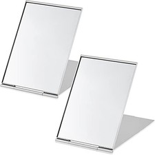 2 Pieces Mini Portable Folding Mirrors for Purse, Ultra Slim 4.5 x 3.1 Inches