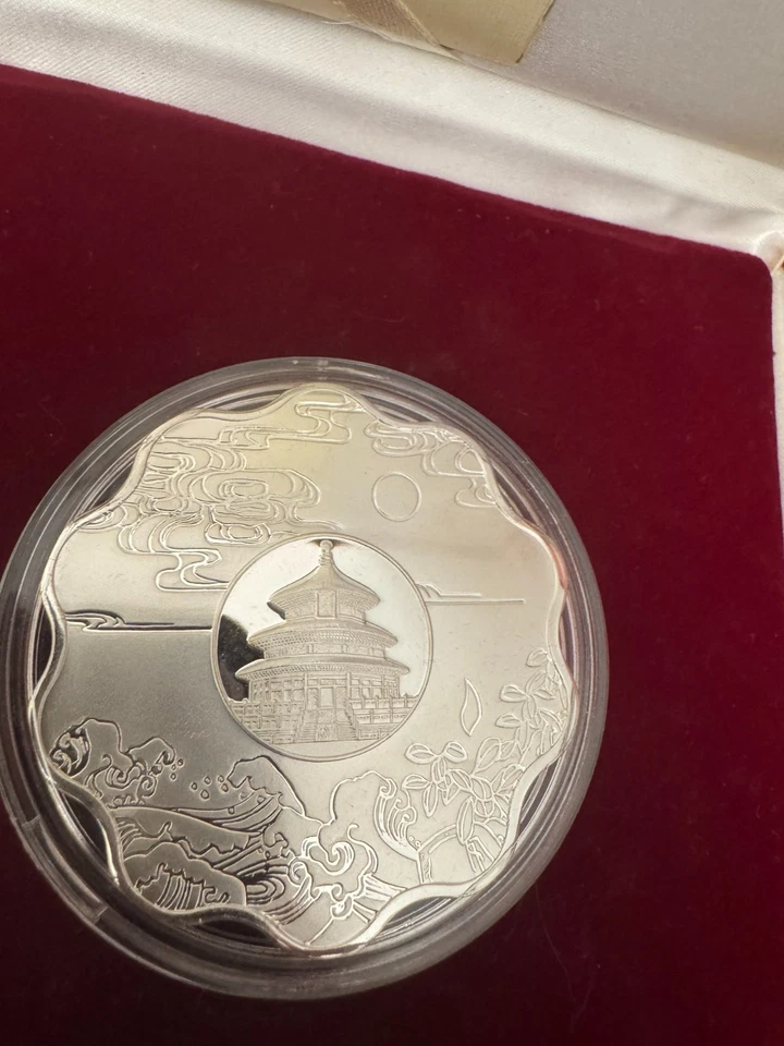 Moneda de plata medallón mascota amistosos Juegos Olímpicos de Beijing China 2008 con caja Foto 3 de 4