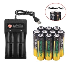 Powered Batteries 3.7v Rechargeable Battery USB Charger For Torch Lot US STOCK