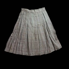 Norton McNaughton 80s Vintage Black Checkered Pleated Preppy Skirt Sz 8