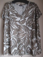 Samoon by Gerry Weber  T-Shirt hochwertig Größe 50 beige-weiß-schwarz UVP 79,99€